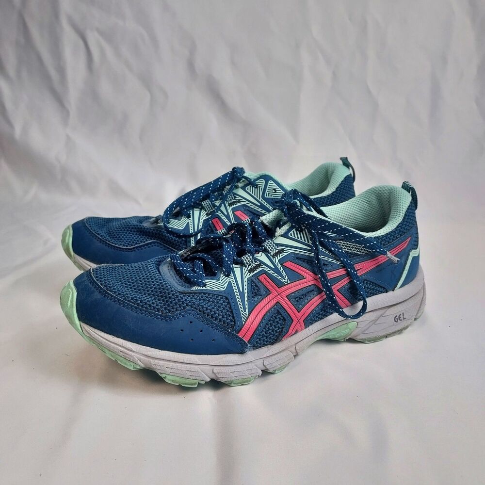 ASICS Gel-Venture 8 Womens Sz 7.5 Blue Pink Mint Trail Running Shoes 1012B230